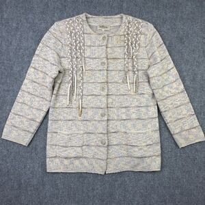 Altra Cardigan Jacket XL Merino Wool Braided Knit Italy Quiet Luxury Preppy